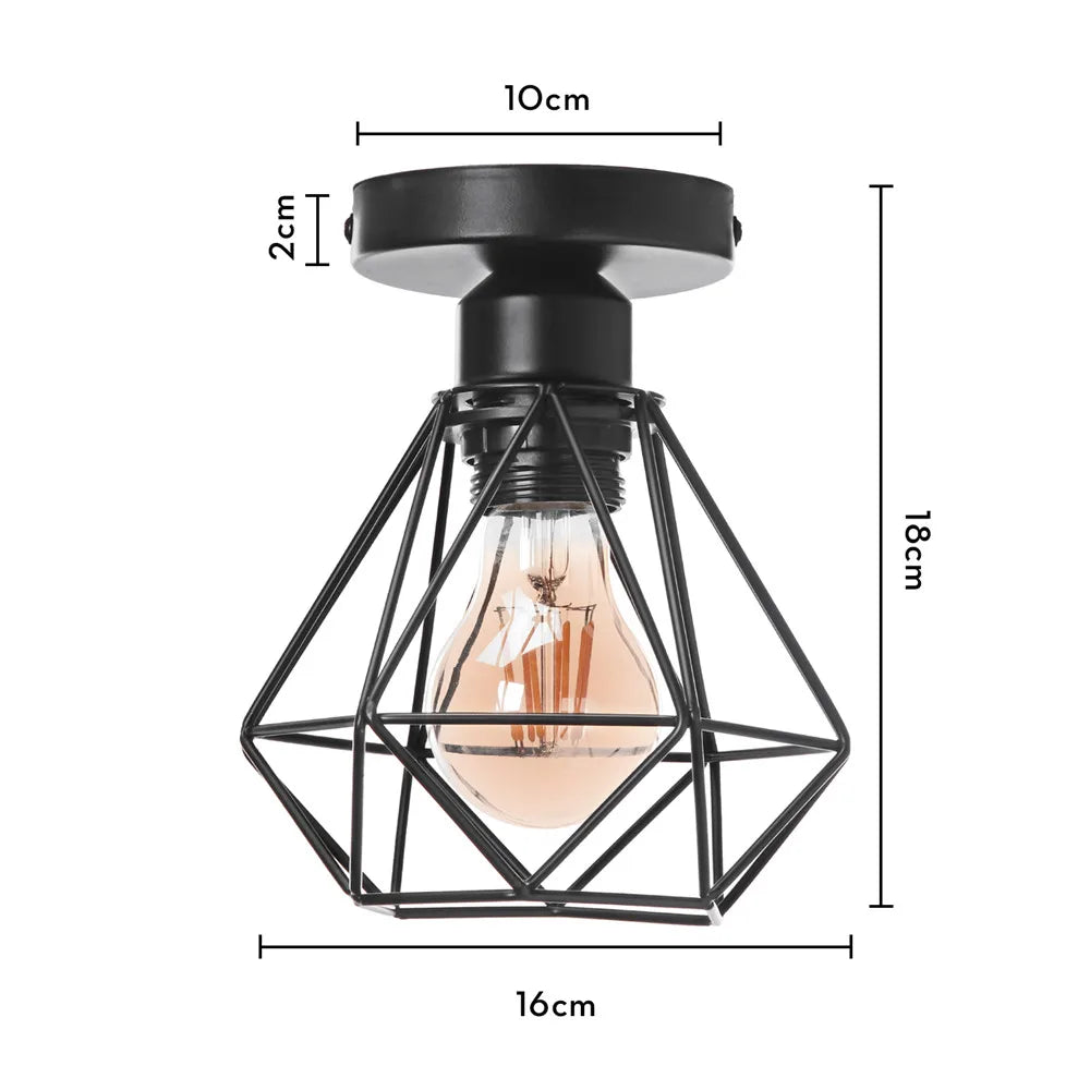 Retro Ceiling Lamp Iron Frame Ceiling Lighting Paint Restaurant Teahouse Chandelier Indoor Wrought Metal Modern Pendant Lights