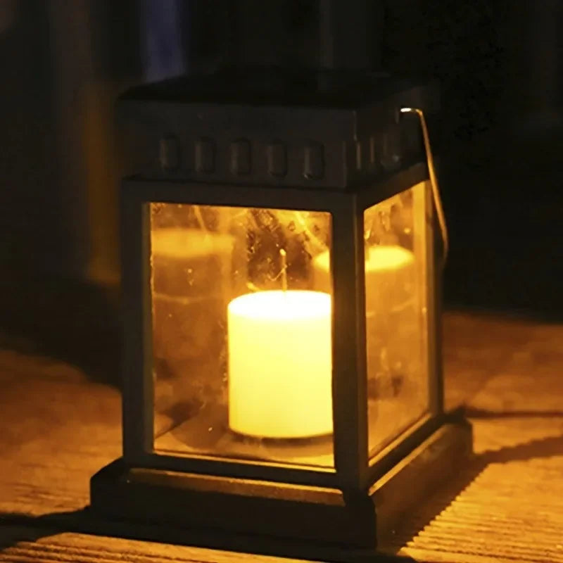 Solar Palace Lantern Hanging Candle Lamp Outdoor LED Waterproof Lights for Garden Patio Yard Lawn Landscape Vintage Lantern Deco