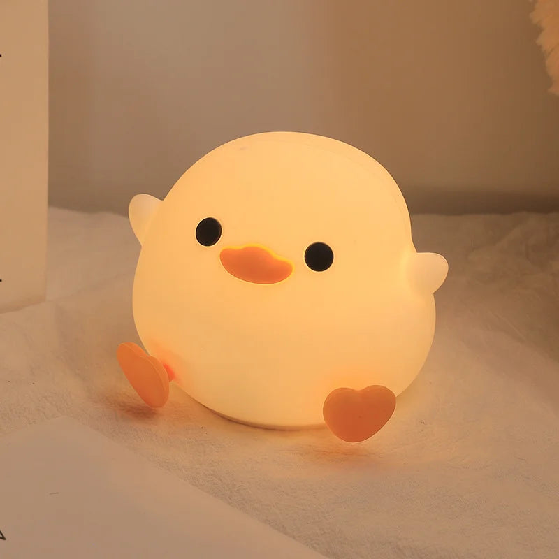 Bedside Light  LED Lying Flat Duck Night Light Level Dimmable Rechargeable Bedside Touch Lamp for Baby Kids Decor
