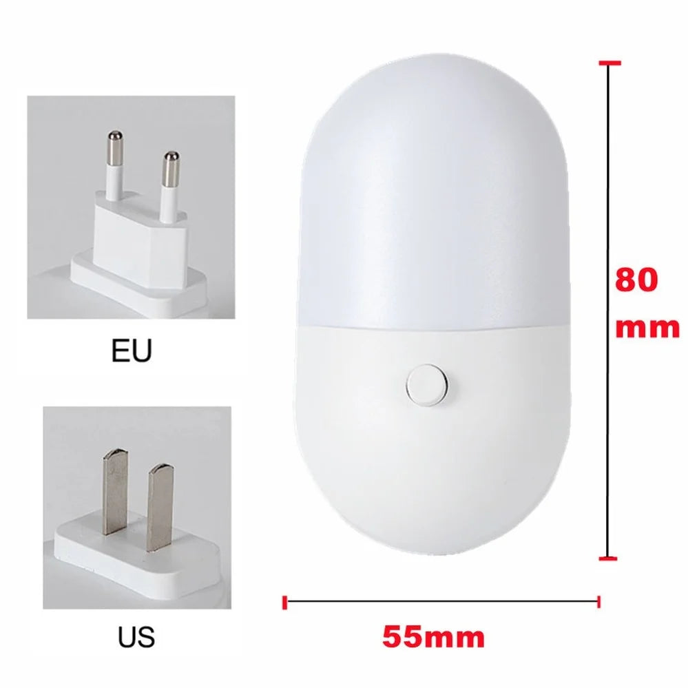 Bedside Lamp Night Light EU US Plug LED Night Light AC220V Bedroom Lamp Gift for Children Cute Night Lamp for Corridor WC