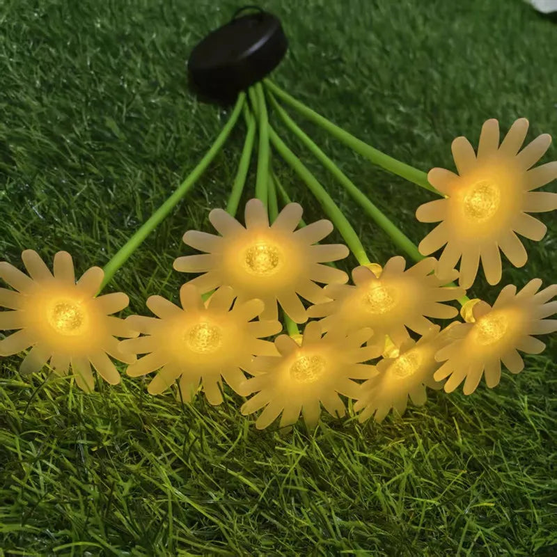 6 Leds Solar Flowers Lights For Outdoor Garden Courtyard Atmosphere LED Plug-in Lights Decor