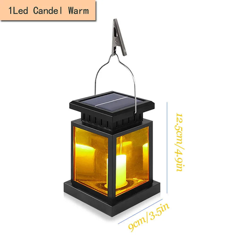 Solar Palace Lantern Hanging Candle Lamp Outdoor LED Waterproof Lights for Garden Patio Yard Lawn Landscape Vintage Lantern Deco