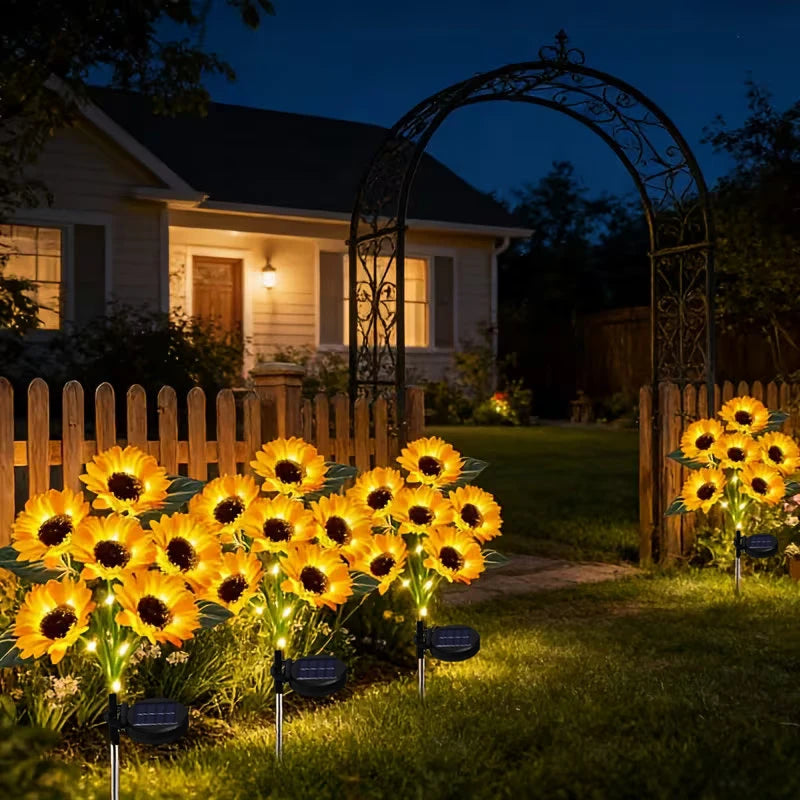 Solar Sunflower Lawn Lights Decor Outdoor Flower Garden Stake Lights for Patio Yard Pathway Party Housewarming Gift
