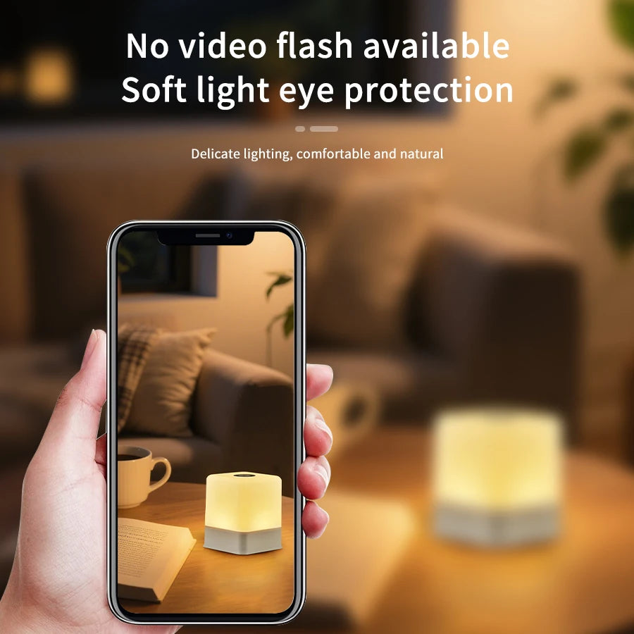 3 Color 16 Color Touch Dimming Night Light Rechargeable Bedside Lamp Portable Desk Lamp Bedroom Lighting Living Room Decoration