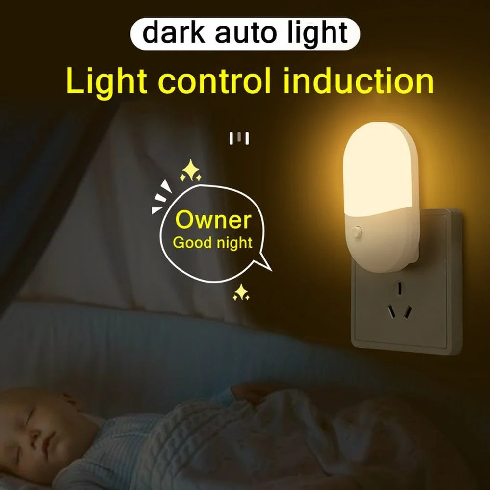 Bedside Lamp Night Light EU US Plug LED Night Light AC220V Bedroom Lamp Gift for Children Cute Night Lamp for Corridor WC