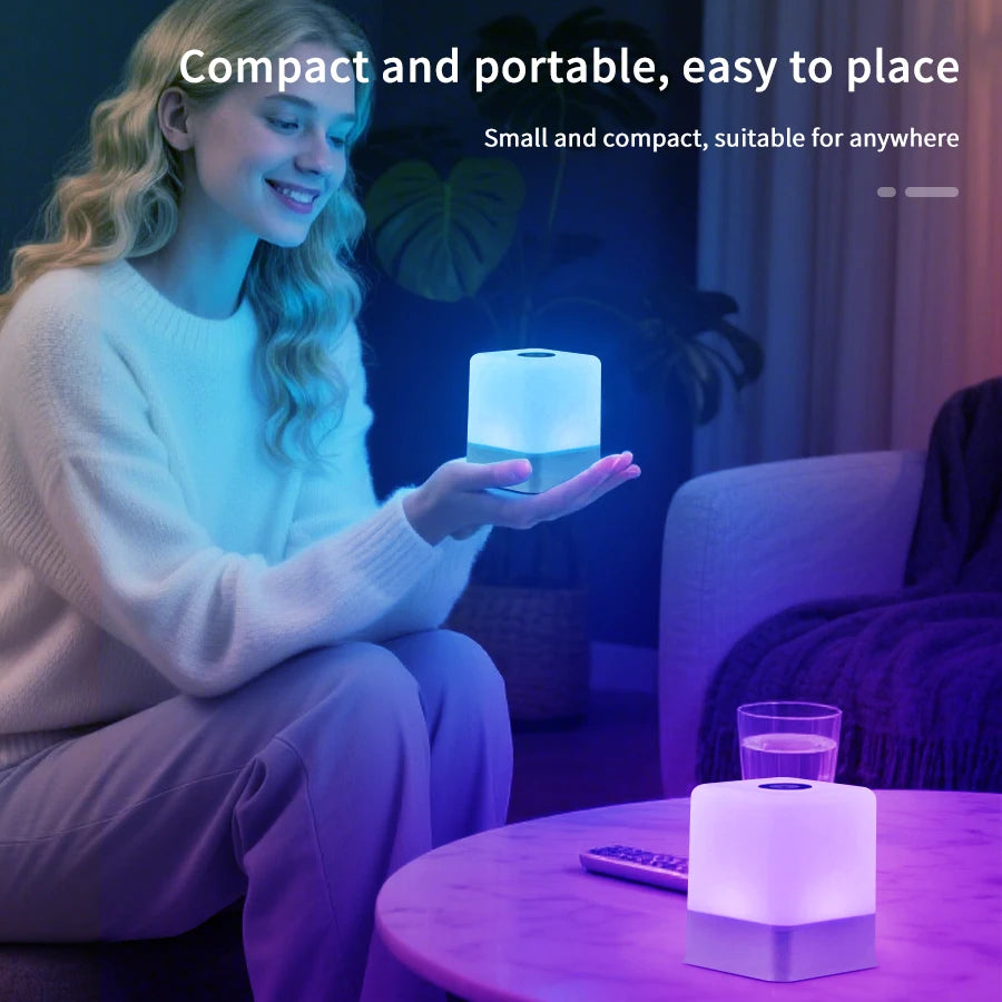 3 Color 16 Color Touch Dimming Night Light Rechargeable Bedside Lamp Portable Desk Lamp Bedroom Lighting Living Room Decoration
