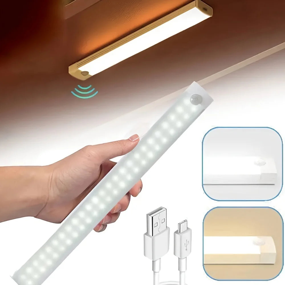 Under Cabinet Night Light USB Rechargeable Motion Sensor Closet Light Kitchen Bedroom Lighting Kitchen Wall Lamp