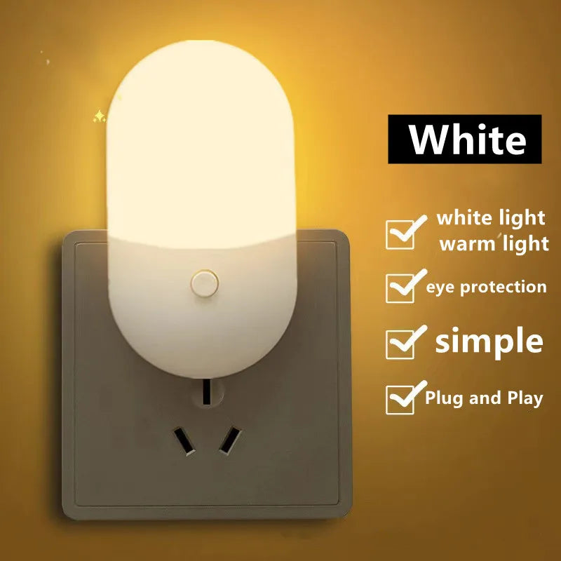 Bedside Lamp Night Light EU US Plug LED Night Light AC220V Bedroom Lamp Gift for Children Cute Night Lamp for Corridor WC