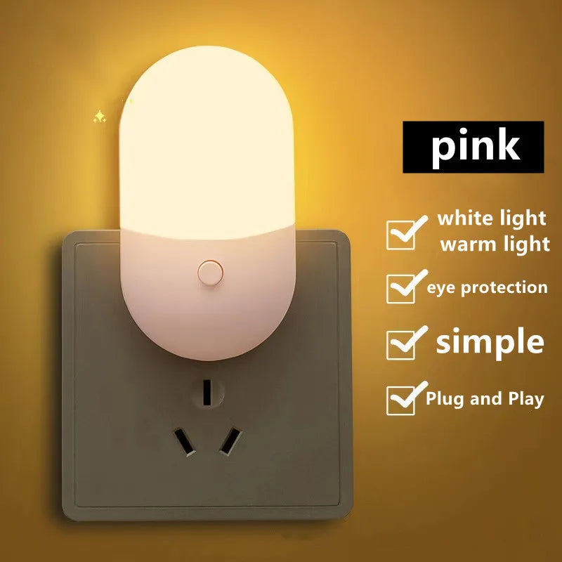 Bedside Lamp Night Light EU US Plug LED Night Light AC220V Bedroom Lamp Gift for Children Cute Night Lamp for Corridor WC