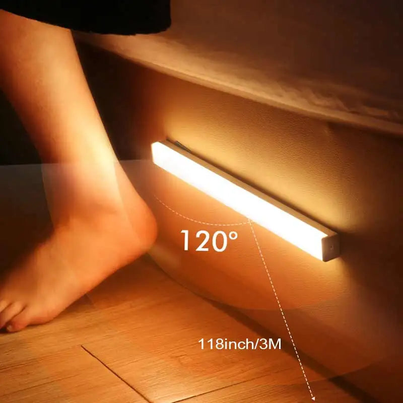 Under Cabinet Night Light USB Rechargeable Motion Sensor Closet Light Kitchen Bedroom Lighting Kitchen Wall Lamp
