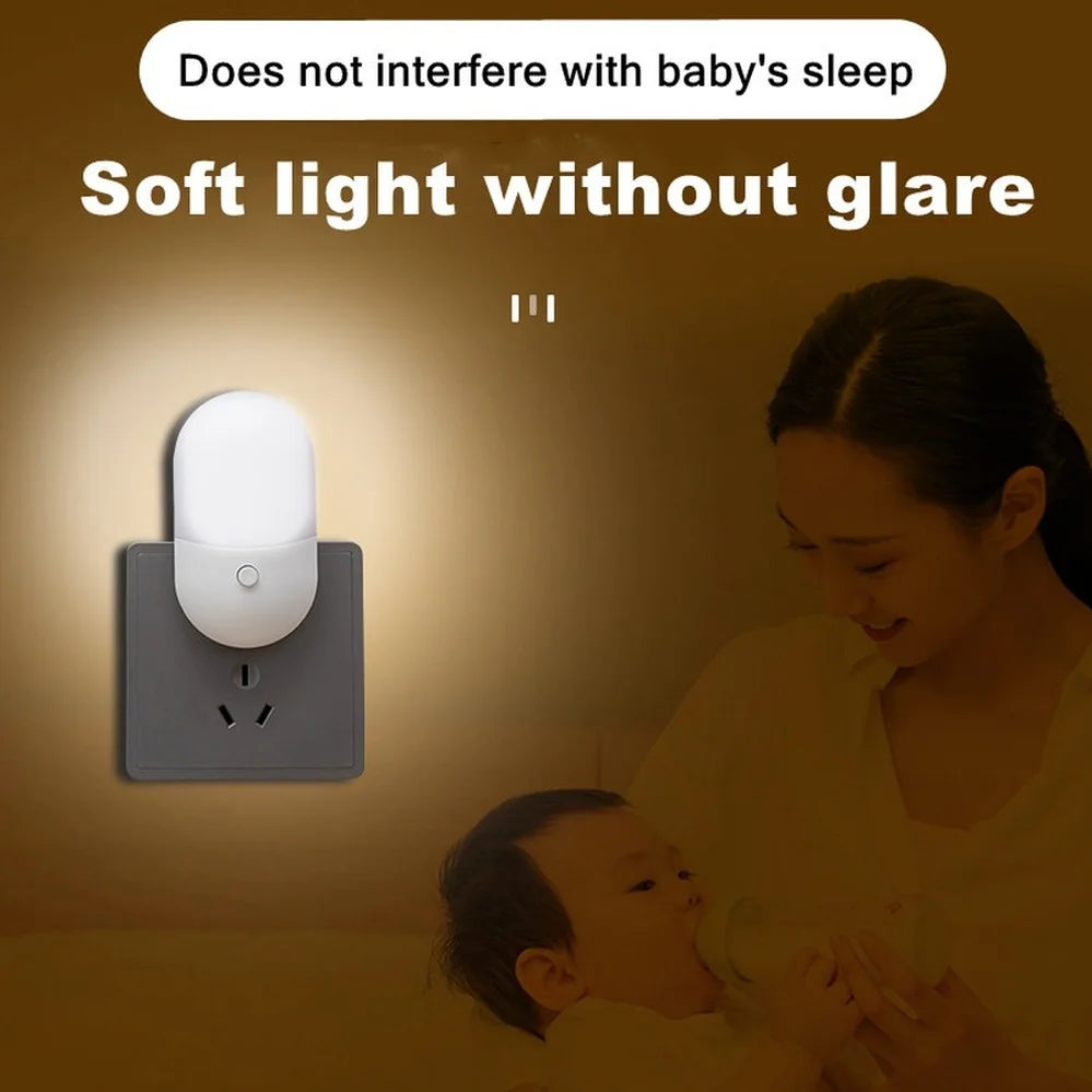Bedside Lamp Night Light EU US Plug LED Night Light AC220V Bedroom Lamp Gift for Children Cute Night Lamp for Corridor WC