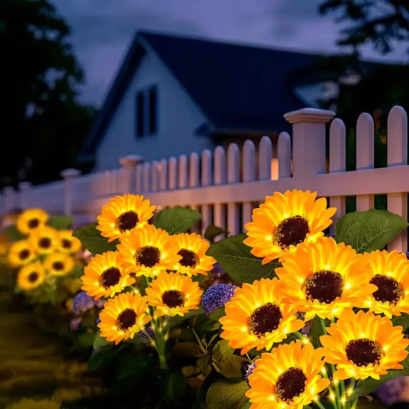 Solar Sunflower Lawn Lights Decor Outdoor Flower Garden Stake Lights for Patio Yard Pathway Party Housewarming Gift